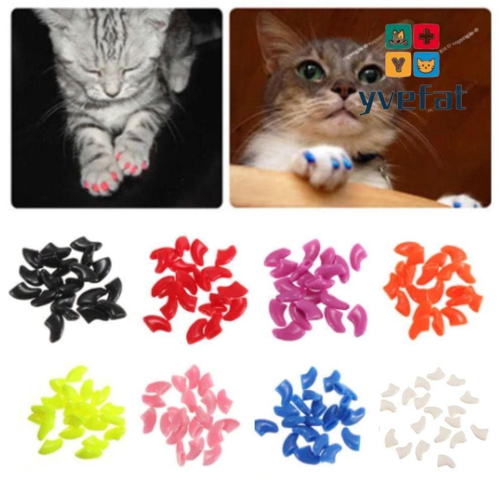 Protetor De Unhas Para Animais De Estimação YVEFAT , Capas Macias De Silicone Antiarranhões Gatos , Suprimentos Colorido