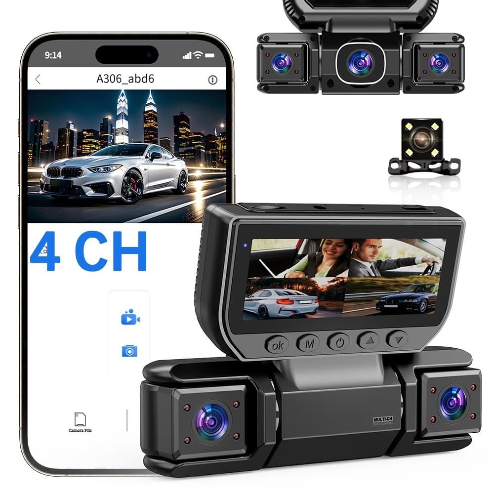 Novo 4 Canais 360 Graus Carro Dvr 1080P Gravador De Vídeo WiFi APP Dashcam 24h Monitor Estacionamento Câmera Visão Trase