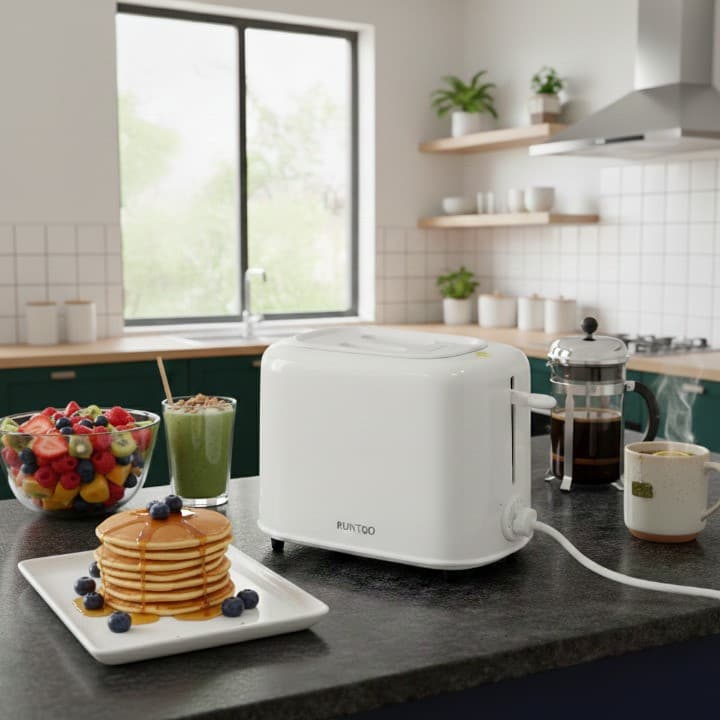 Torradeira Elétrica 600W Compacta 6 Níveis de Torra, Controle Mecânico