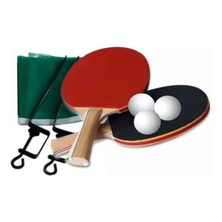 Kit 2 Raquete Tênis Mesa Ping Pong 3 Bolas + Rede E Suporte