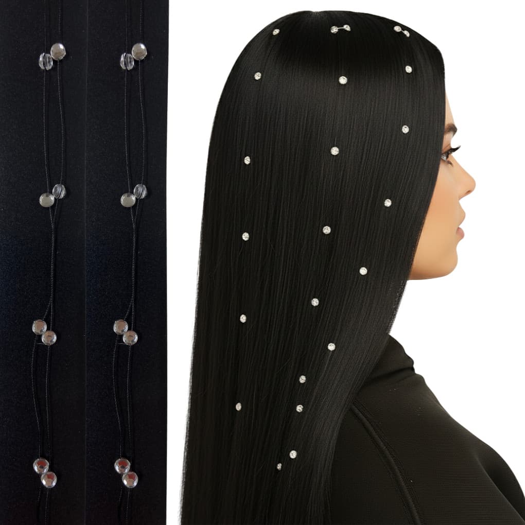 4 Fios Ponto De Luz Com Strass Cristal Feminino Para Cabelos