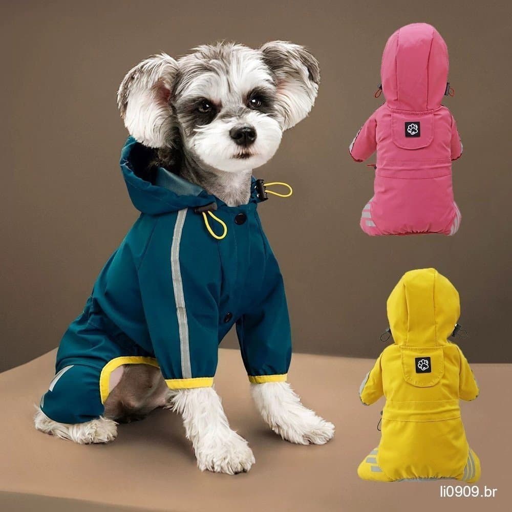 Capa De Chuva Cachorro Reflexiva À Prova D'água Para Cães Roupas D'água Chu