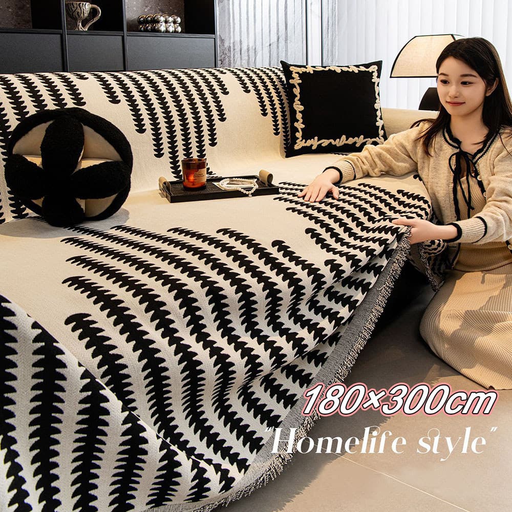 Capa De Sofá Em Chenille Estilo Boêmio, Para Todas As Estações, Antiderrapante E Resistente A Arranhões De Gato