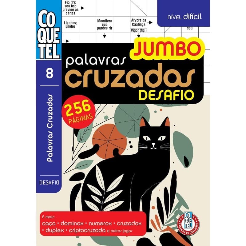 Livro Coquetel Palavras-cruzadas Jumbo Desafio 8
