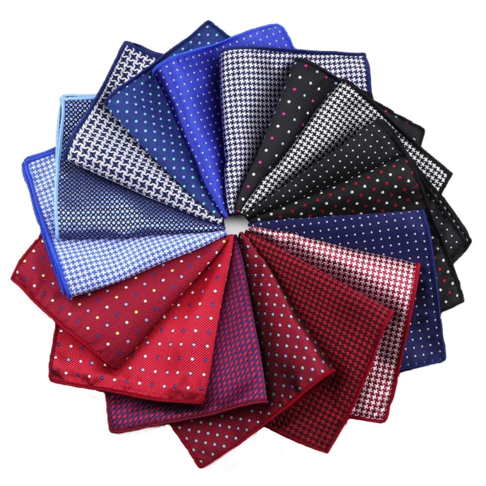 ZONFAZ Novo Lenço De Seda Sólido Masculino De Luxo Moda Polka Dot Pocket Square Casual Plaid Colorful Hanky Casamento 22