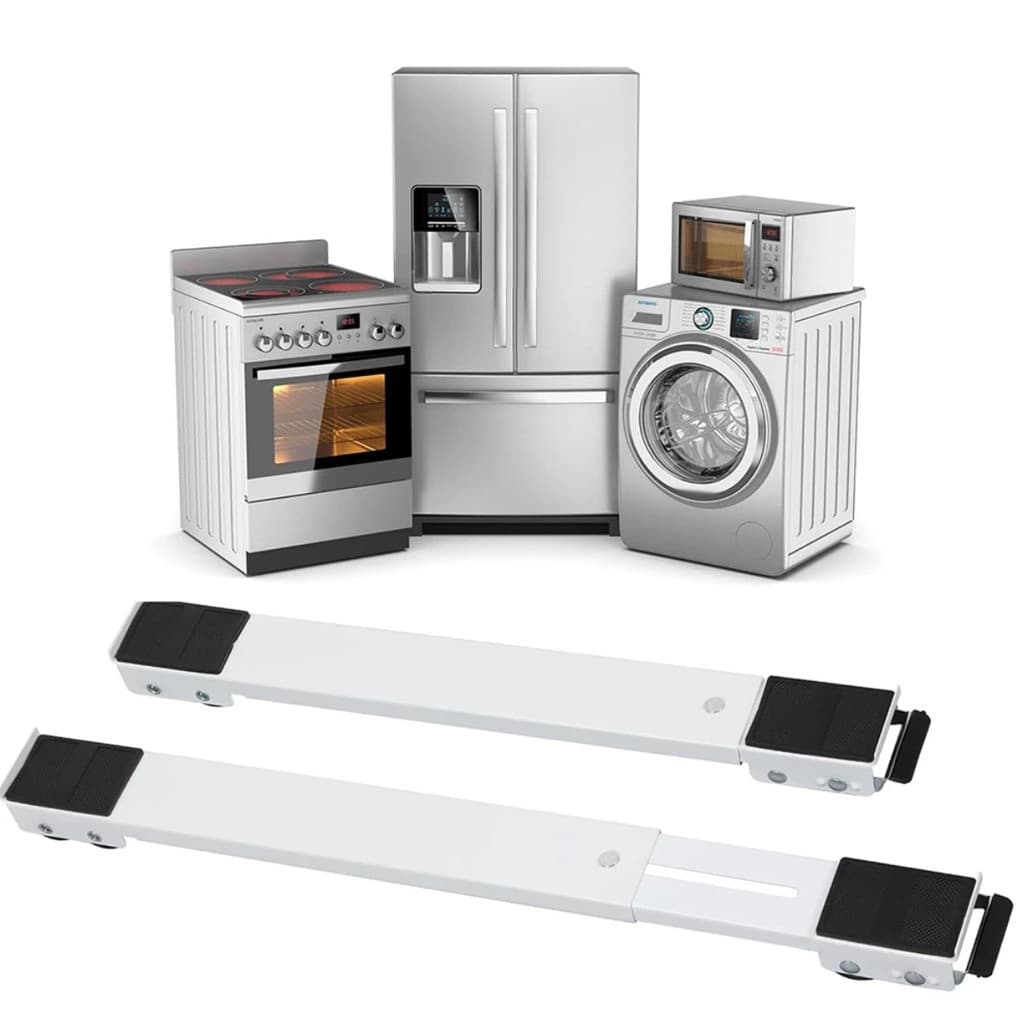 Suporte Alumínio De Base Com Rodinha Para Geladeira Fogão Máquina De Lavar Base Carrinho Até 200kg b