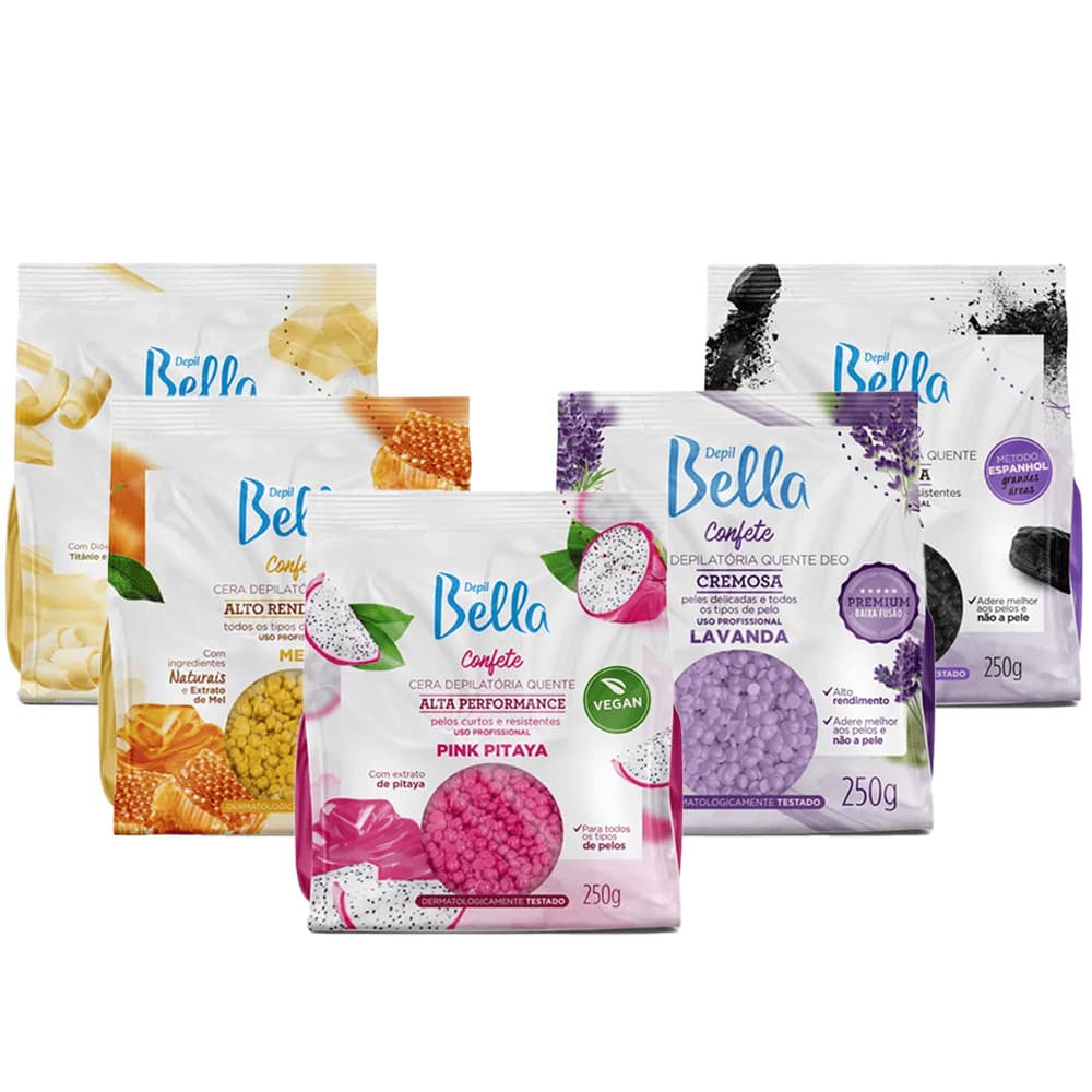 Cera Confete Depilatória Quente 250g Cremosa Depil Bella