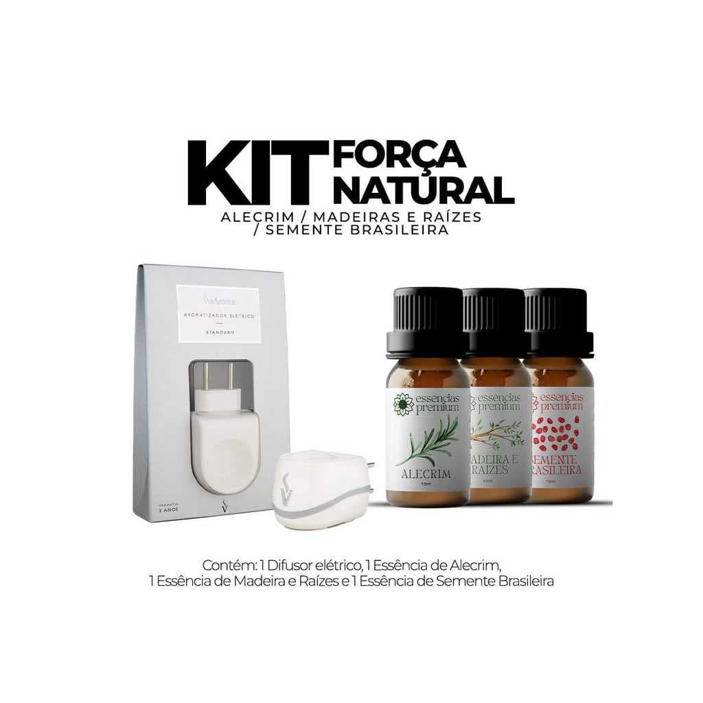 Kit 1 Difusor Aromatizador Elétrico Standard Bivolt Via Aroma + 3 Essências Premium 10 ml
