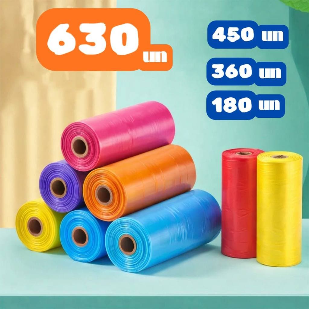 Kit Saquinhos Higiênicos Refil Cata Caca para Pet Cachorro Gato Biodegradável Prático