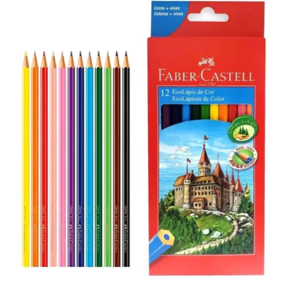 LÁPIS DE COR SEXTAVADO FABER-CASTELL 12 CORES 120112G