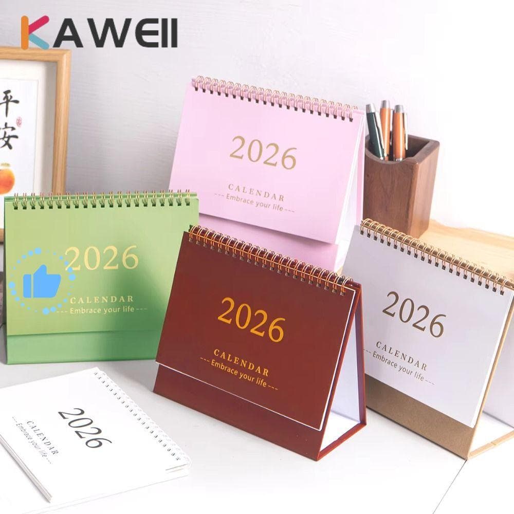 Calendário De Mesa KAWEII , Portátil 2026 Em Pé , Flip Dobrável