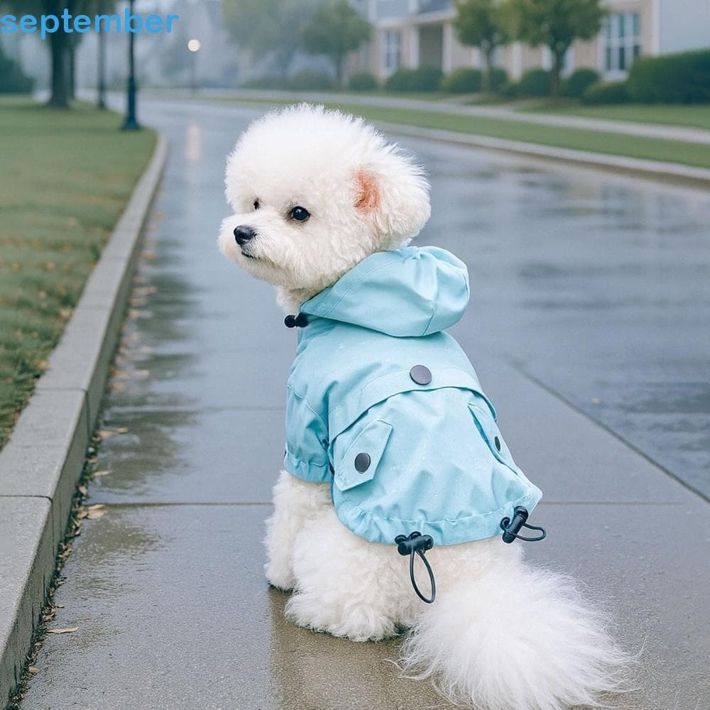 SEPTEMBERB Roupas Impermeáveis Para Cães , Com Zíper , Capa De Chuva Capuz De Duas Pernas , Casaco Ajustável Animais De 