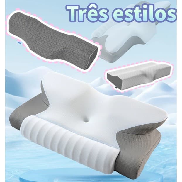 Travesseiro Ortopédico Borboleta Cervical Para Alivie o estresse Espuma Memória Lavável