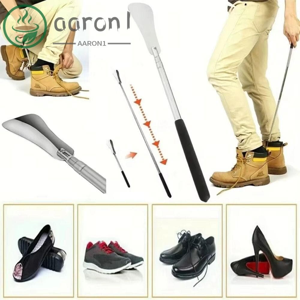 Buzina De Sapato Extensível AARON1 , Calçadeira Telescópica Ergonômica De Aço Inoxidável De Alça Longa De Fácil Aderênci