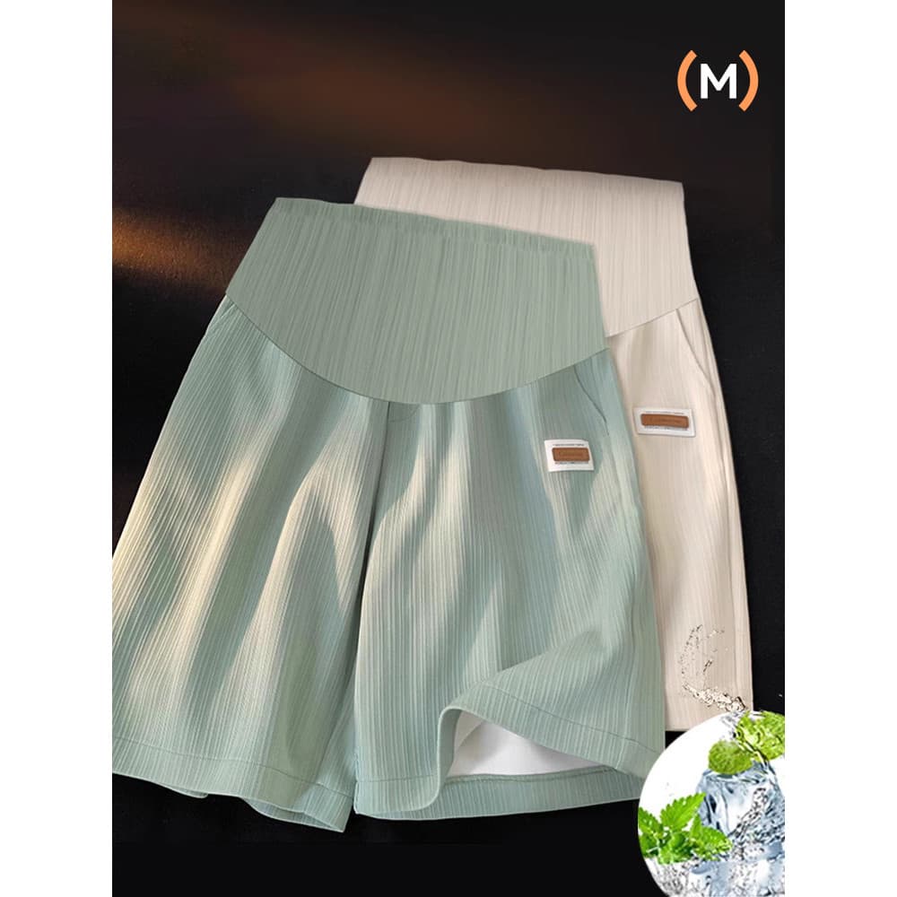 Mulheres grávidas Shorts de seda gelo verão estilo fino exterior Wear solto tamanho grande Casual Bottoming calças de se