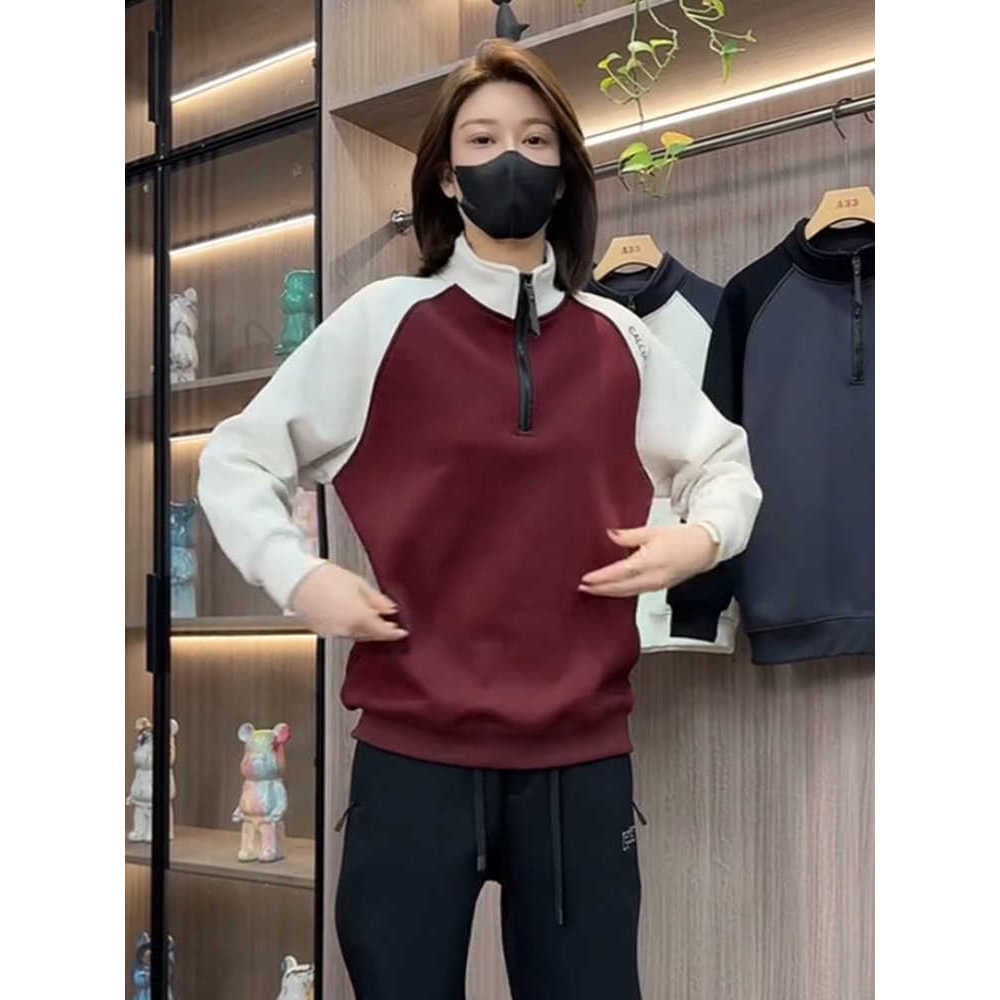 Moletom masculino para outono e inverno, estilo coreano, com blocos de cor, jaqueta confortável e versátil, moda juvenil