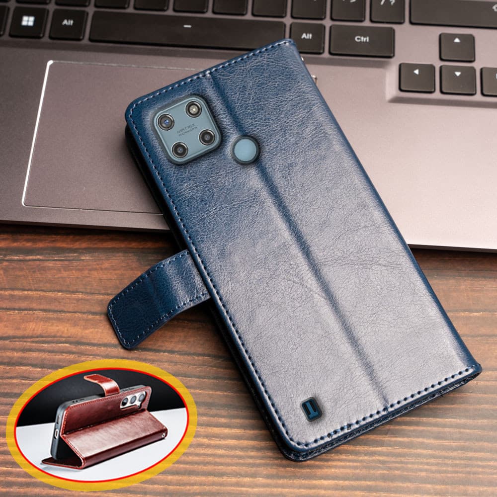 Capa De Telefone De Couro Carteira Flip Para Realme C21Y C25Y RMX3265 3268 3269 3261 3263 Kickstand Case Porta-Cartões À