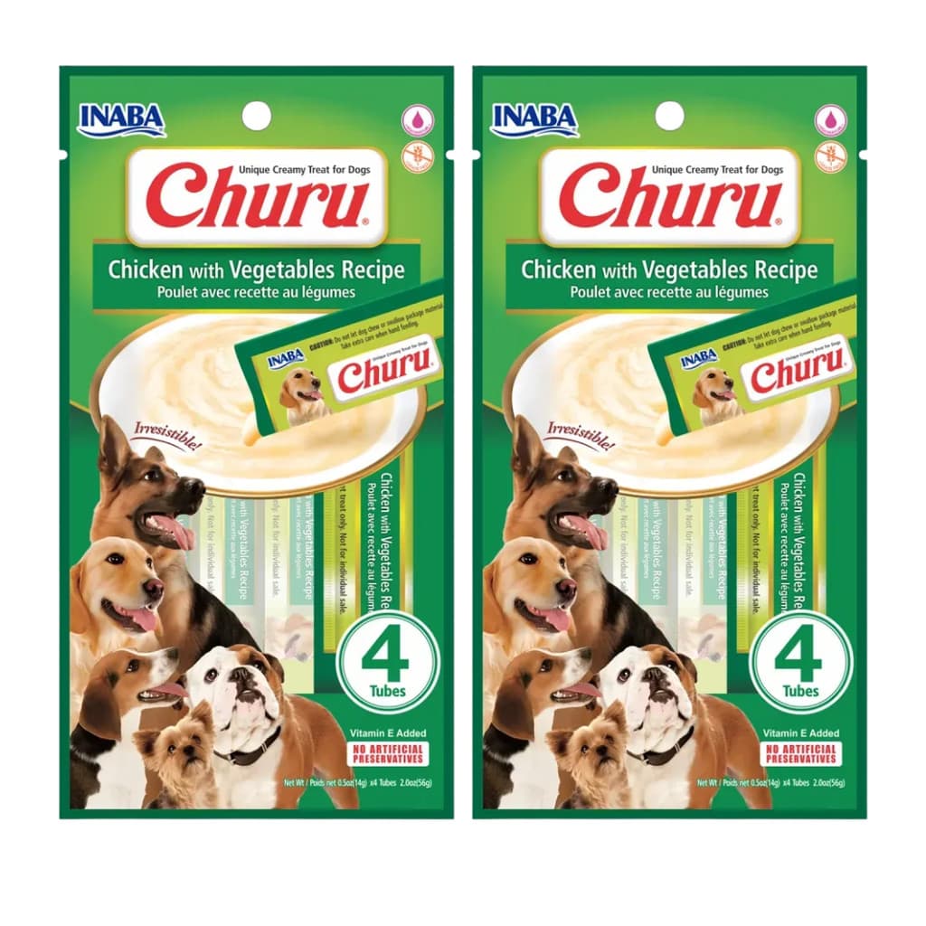 Kit 2un Churu Petisco Para Cães Frango Com Vegatis 56 g