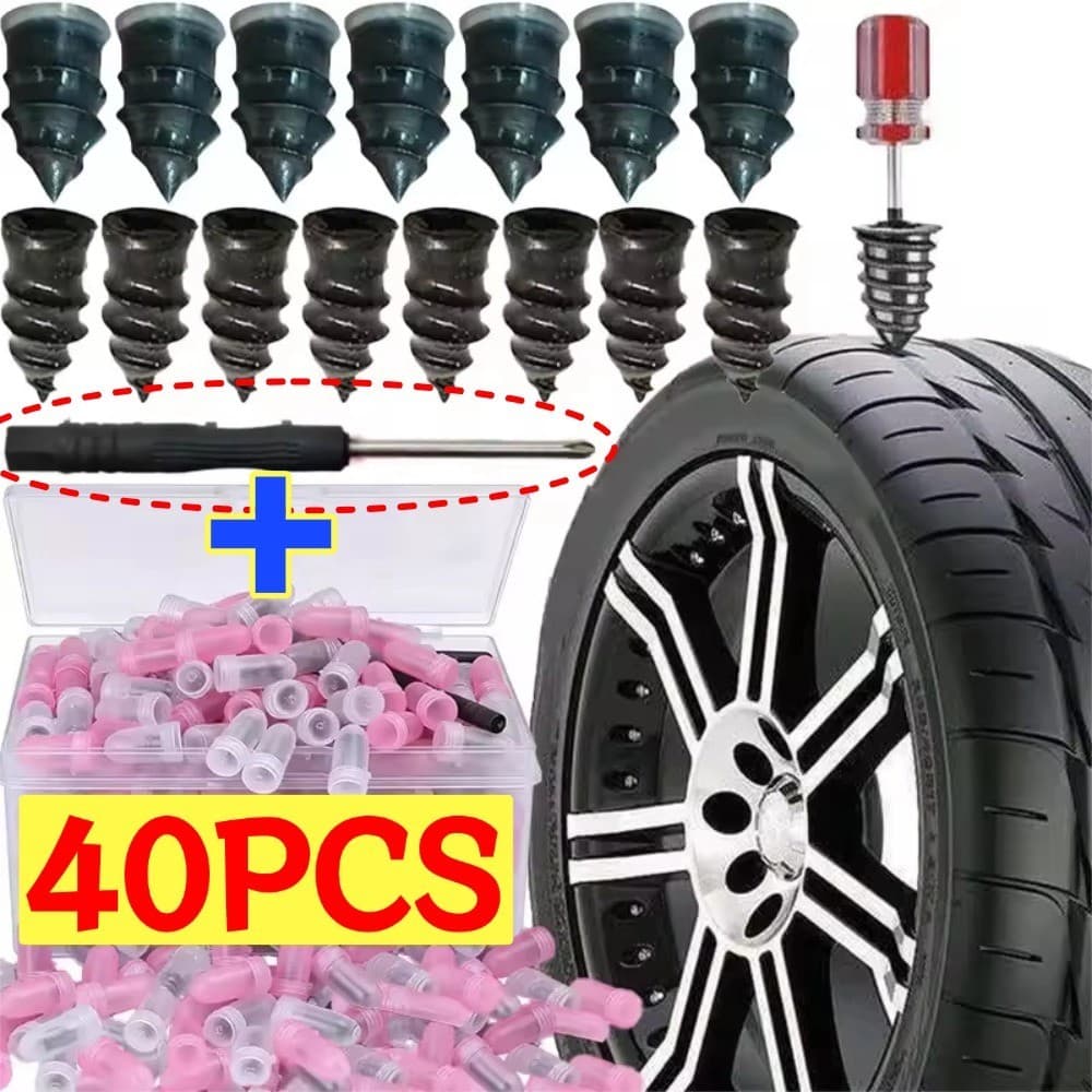 Kit De Ferramentas De Parafuso De Borracha Para Reparo De Pneus De Motocicleta E Carro Com Chave De Fenda Universal A Vá