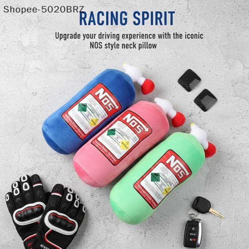 [THEBR] Travesseiro Ne Para Assento De Carro Criativo NOS Garrafa De Óxido Nitroso Pelúcia Macia Encosto De Cabeça Decor