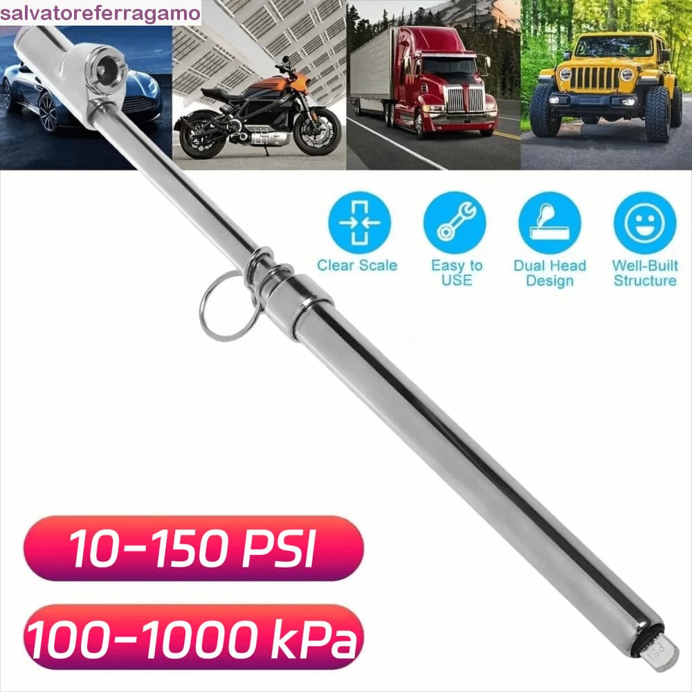 Medidor De Pressão Dos Pneus SALVATOREFERRAGAMO , De Ar De Alta Precisão De 10-150 psi , 100-1000 kpa