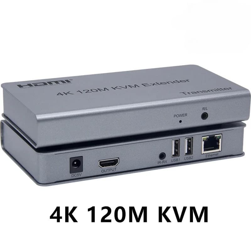 Extensor HDMI KVM 4K 120M Sobre Cabo Cat5e/6 USB Ethernet Transmitir Com Loop out Controle IR Suporte Mouse Teclado