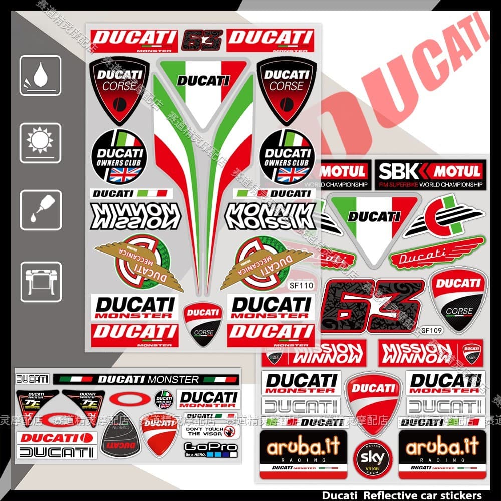 Adequado para Ducati adesivos reflexivos logotipo do carro decalques à prova dwaterproof água Ducati821 V2V4 corpo decor