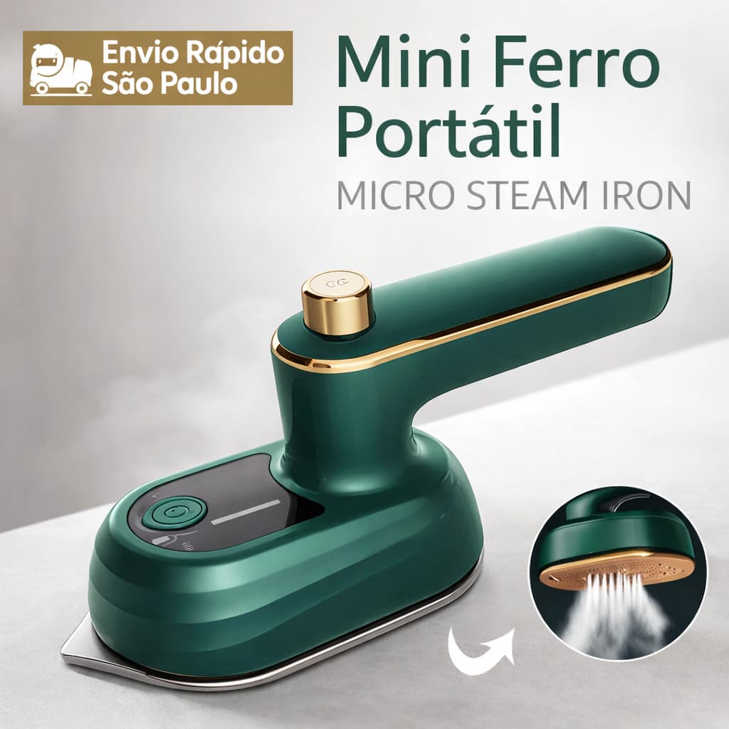 Mini Ferro de Passar a Vapor Portátil para Viagem | Passadeira Elétrica Compacta para Roupas, Casa e Mala
