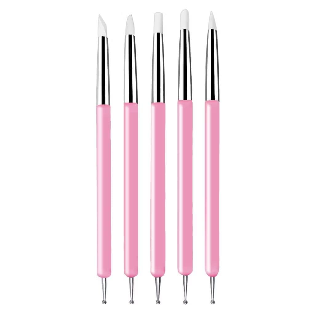 kit 5 Pincel de Silicone Ultra Fino com Boleador