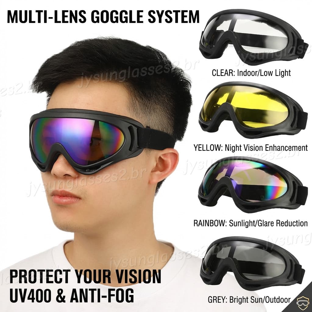 Óculos De Proteção UV Para Motocicletas À Prova De Vento Bicicleta De Sujeira ATV