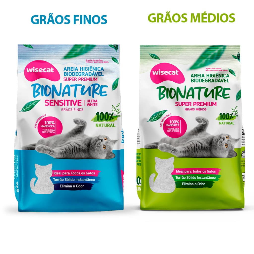 Kit Areia Para Gato Natural 100% Mandioca Biodegradável Wise Cat