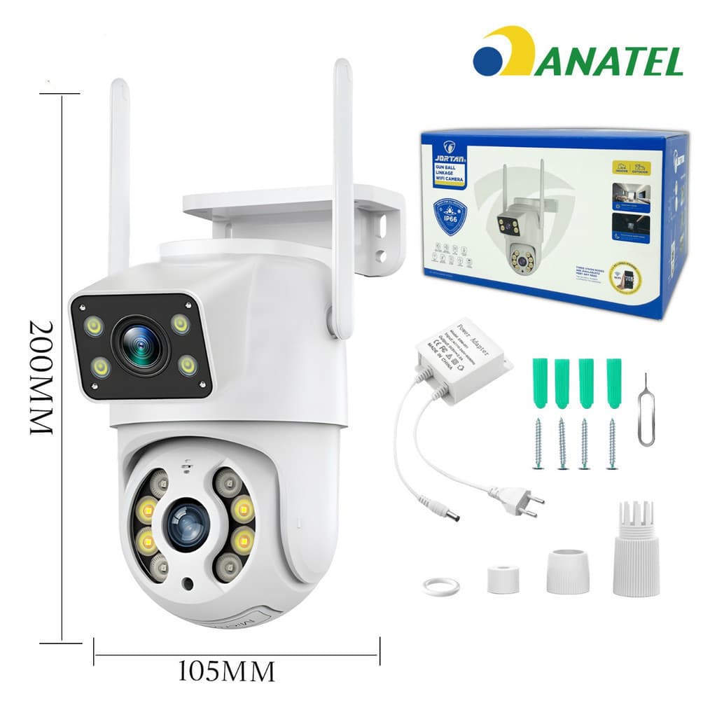 Câmera de segurança YOOSEE IP66 Wi-Fi com lente dupla e sensor de movimento 360°  ALEX