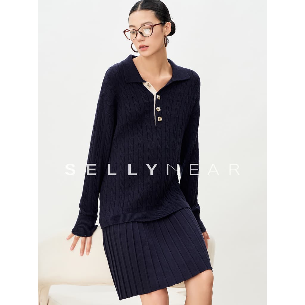 SELLYNEAR Mulheres Grávidas Primavera Outono Novo Vestido Moda Solta Estilo Preppy Falso Vestido Suéter Plissado de Duas