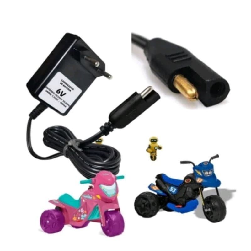 Fonte Carregador 6v 900ma Para Moto Elétrica Bandeirante Bivolt
