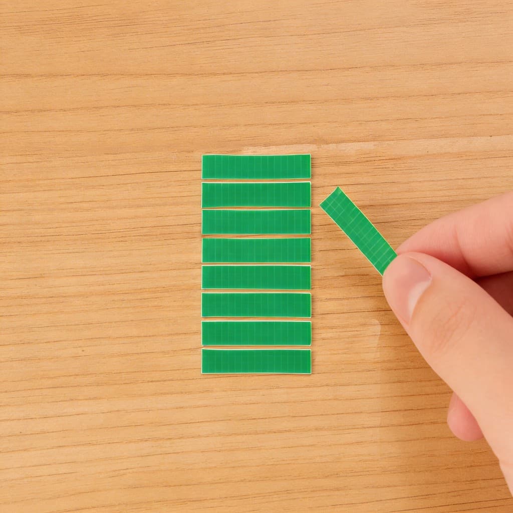 150 Fitas Dupla Face Extra Fote Cartelas 60mm x 9mm Adesivo Fitas de Ripado Kit 50 Ripados