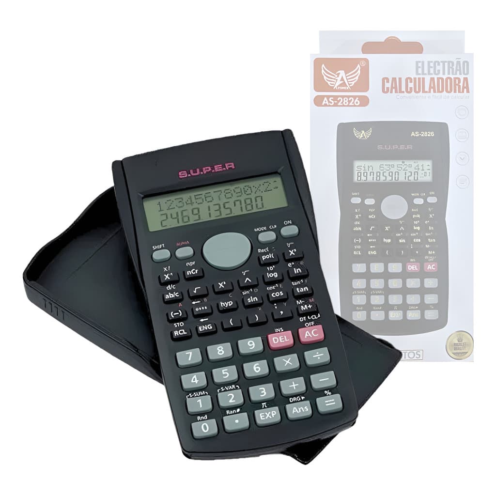 Calculadora Científica 240 Funções com Capa 10+2 Dígitos Profissional Escola Faculdade