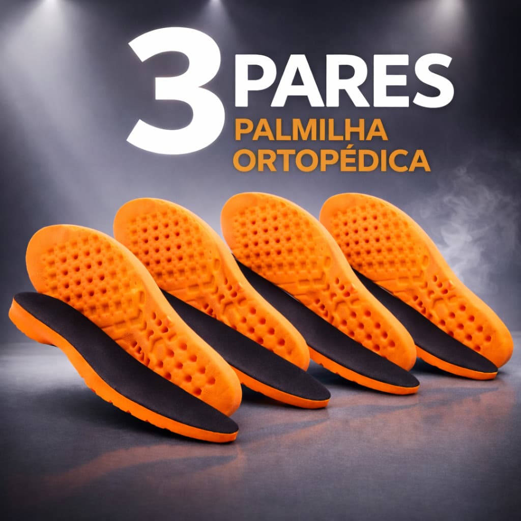 KIT 3 PARES PALMILHA ORTOPÉDICA GROSSA EM GEL ANATÔMICA PARA ESPORÃO E DORES NOS PÉS