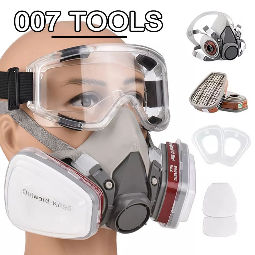 Máscara Respiratória Com Óculos Para Produção Química, Pintura E Decoração De Interiores