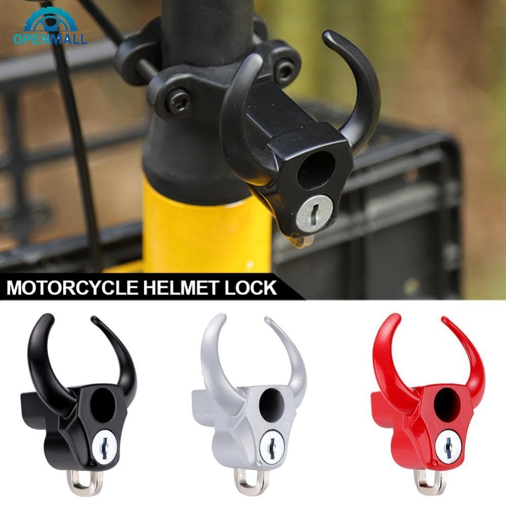OPENMALL Universal Capacete Da Motocicleta Bloqueio Bicicleta Guiador Anti-Roubo Segurança Metal Chifre Estilo Acessório