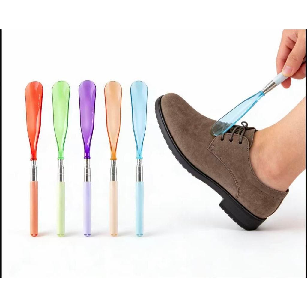 Calçadeira Telescópica de Metal – Cabo Ajustável de 29 cm a 70 cm Para Homens, Mulheres e Crianças