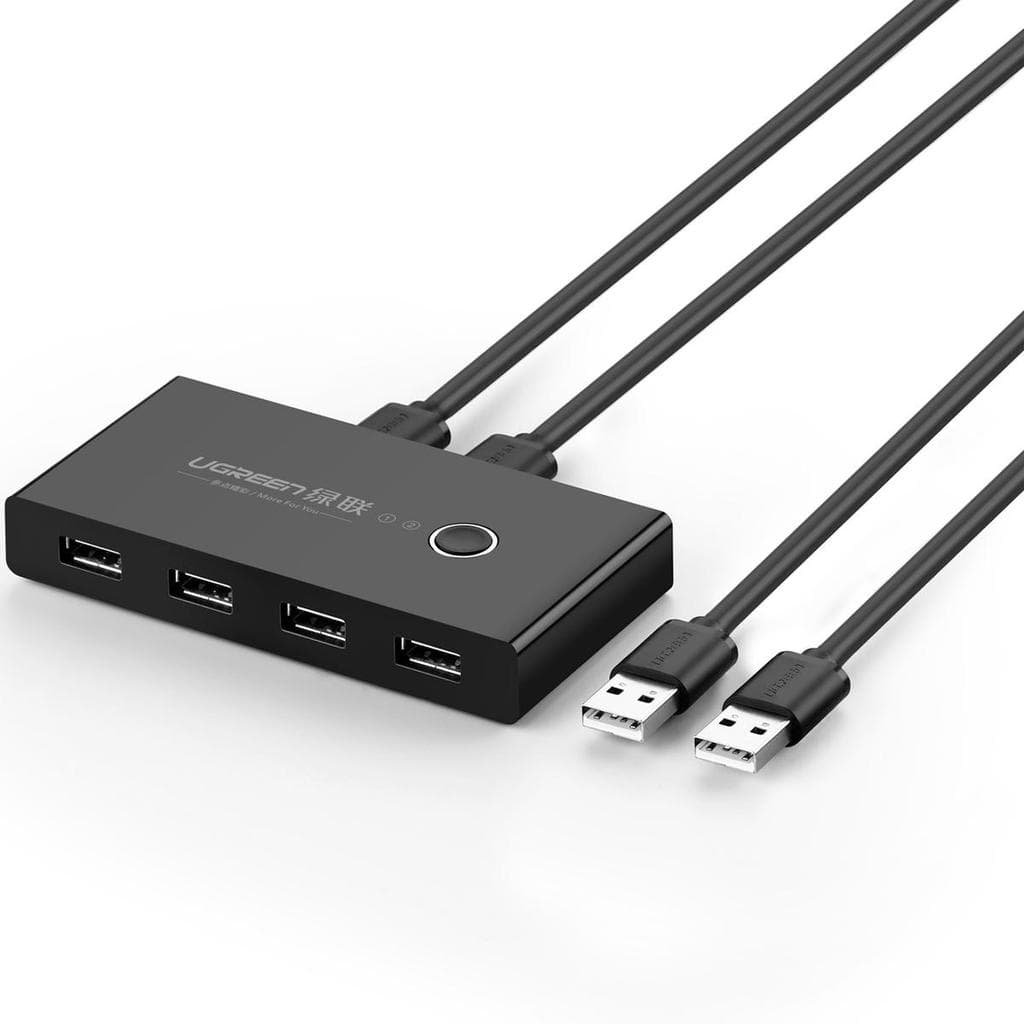 Switch Box Adaptador Compartilhamento 2x4 USB 2.0 Ugreen 2 Entradas 4 Saídas USB Pc Laptop (30767)