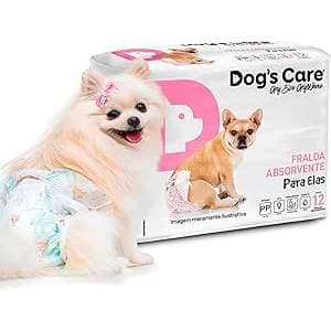 Fralda Higiênica Ajustável Antialérgica Descartável para Cachorro Fêmea Dog´s Care Tamanho: PP 12 Un