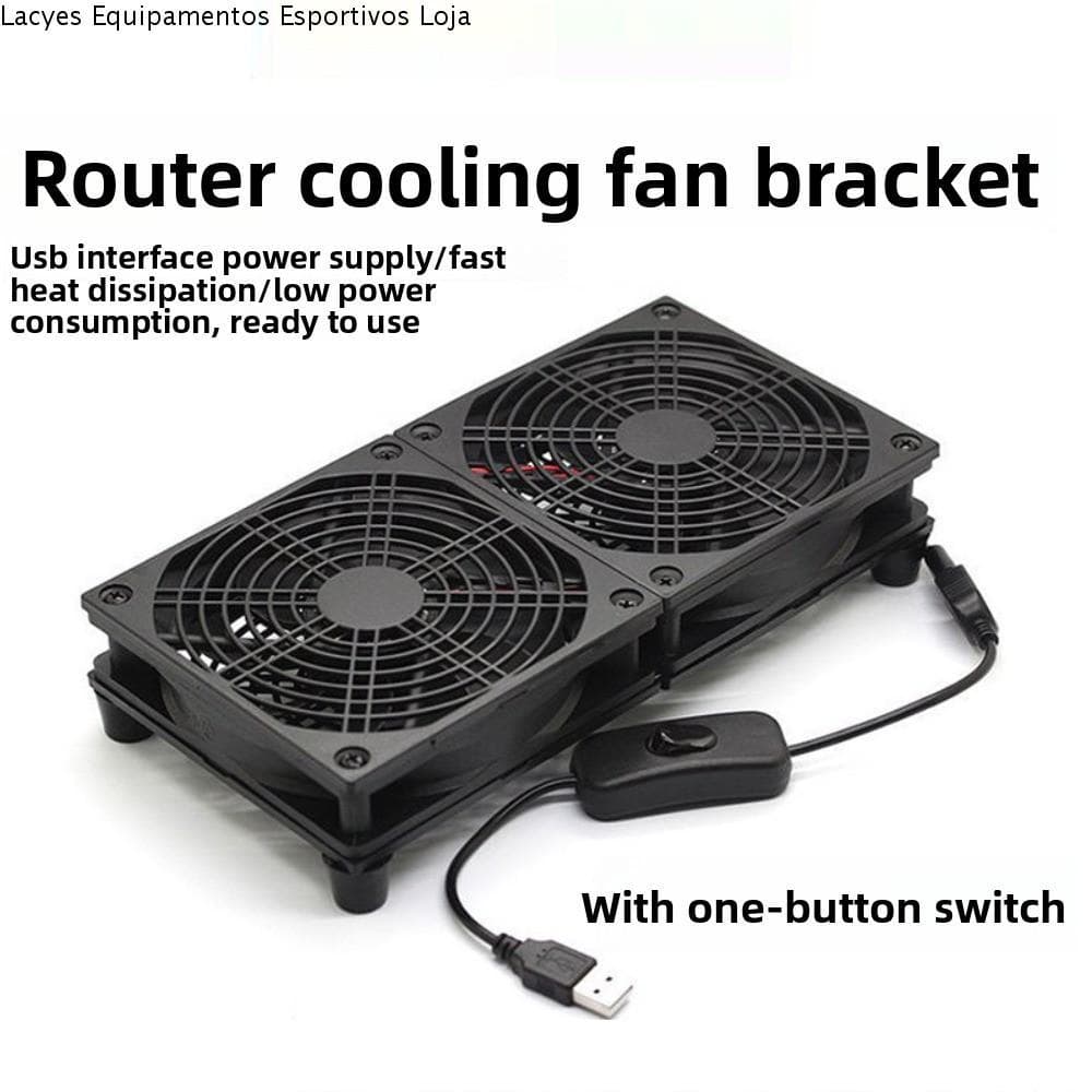 Ventilador De Resfriamento De Roteador LACYES , DC 5V Com Suporte De Interruptor , Rede Protetora De Ventiladores Duplos