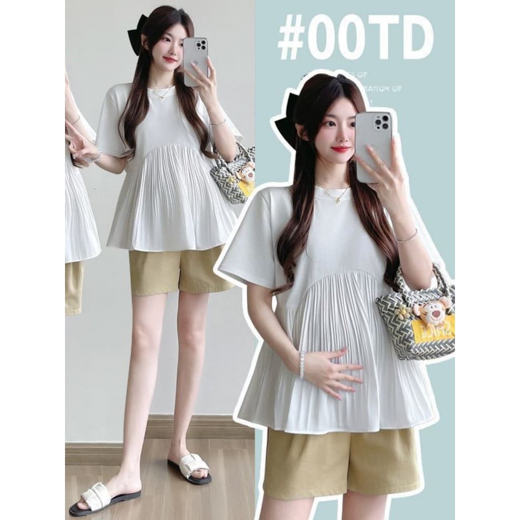 Verão terno de maternidade novo estilo em torno do pescoço superior camiseta camisa do bebê exterior Wear temperamento H