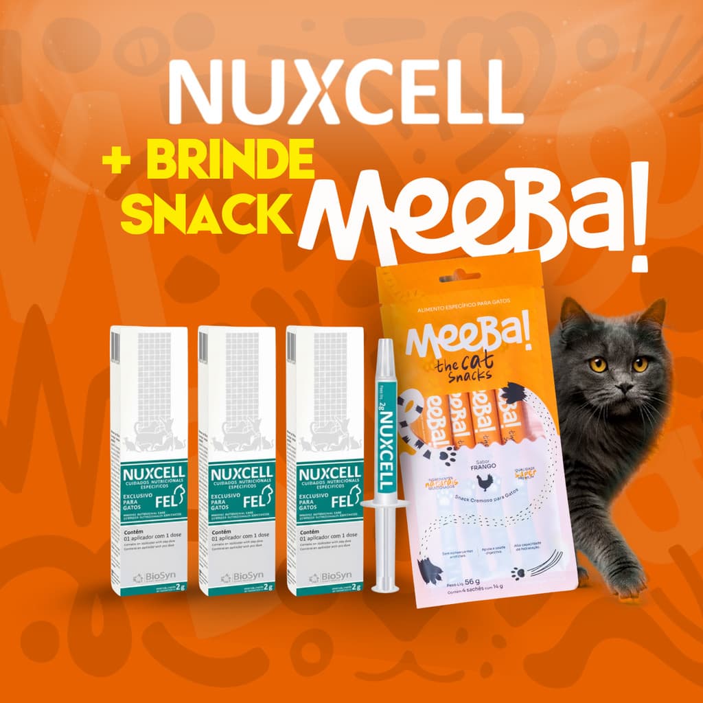 Kit 3 Nuxcell Fel Imunidade Suplemento + Brinde Snack Meeba!