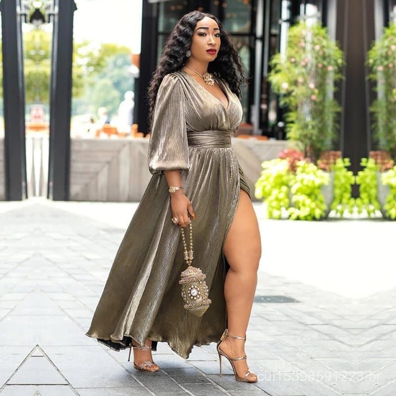 899 saia manga longa ligeiramente gorda solta Plus Size vestido europeu americano feminino vestido de maternidade irmã g