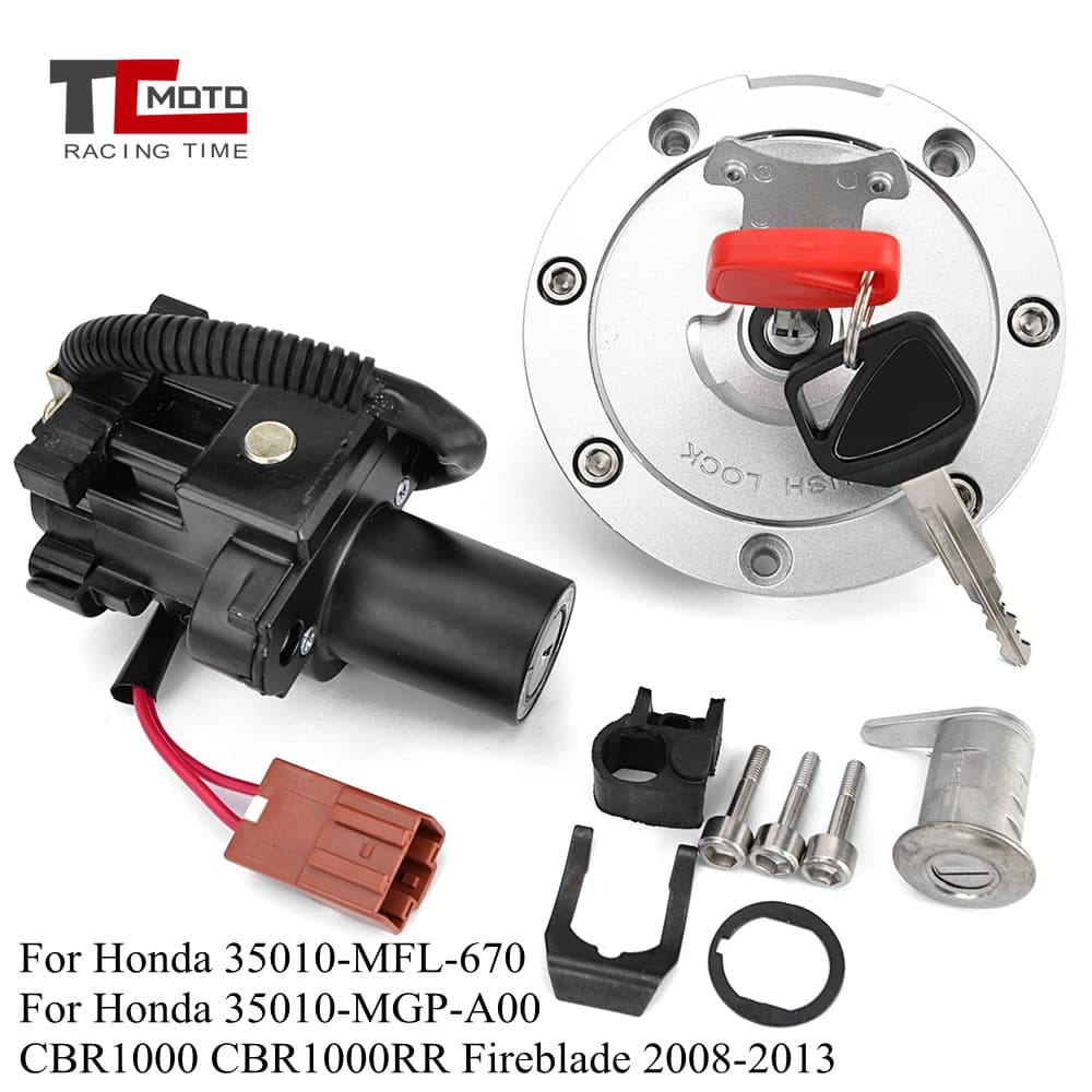 Chaves De Bloqueio Da Tampa Do Gás Combustível Interruptor De Ignição Para Honda CBR1000 CBR1000RR Fireblade 2008-2013 3