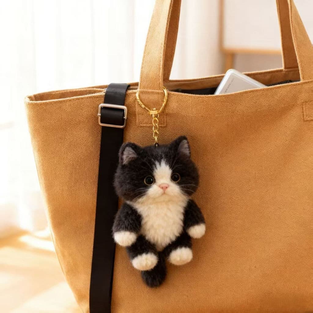 Envio Chaveiro com pingente de pelúcia fofo creme gatinho gato super cura bolsa de boneca decoração grátis menina brinqu