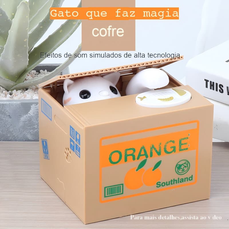 Cofre de Moedas Gatinho Mágico