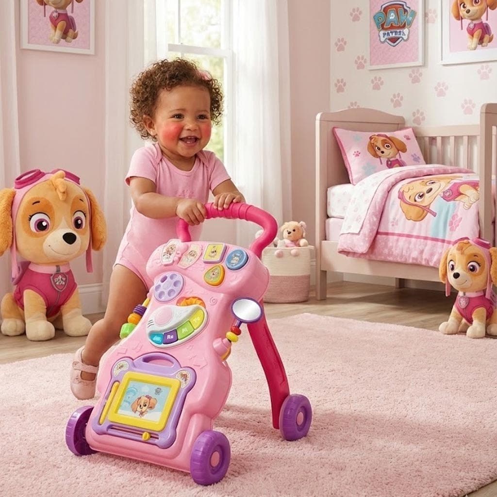 Andador Bebê Patrulha Canina Educativo Musical Didático Lousa Piano Som Atividades Antiderrapante